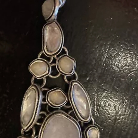 LUCKY BRAND  SILVER  TONE ORGANIC  STONE LINK  BRACELET T31. 7” - Picture 8 of 10